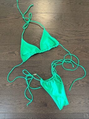 White Fox green bikini Small